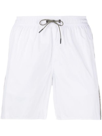 Swim Shorts Armani Emporio Logo Stripe Hombre Blancas | 428W165Z