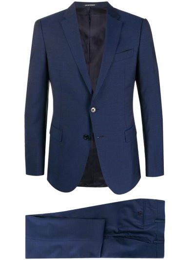 Trajes Armani Emporio Single Breasted Two Piece Hombre Azules | HK3AVD2I