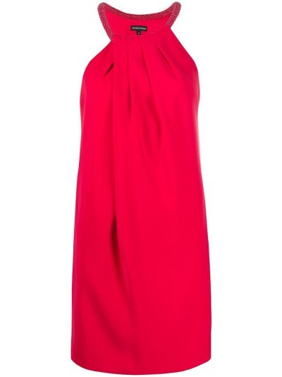 Vestido Armani Emporio Beaded Collar Shift Vestido Mujer Rojas | 6OBZ5WAQ