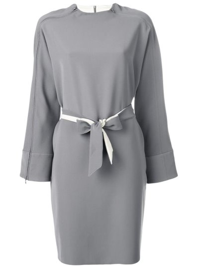 Vestido Armani Emporio Belted Zipped Mujer Gris | TMXOOHA9