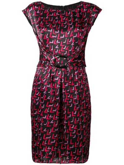 Vestido Armani Emporio Geometric Printed Hebilla Mujer Negras Rojas | HDHXEWBA