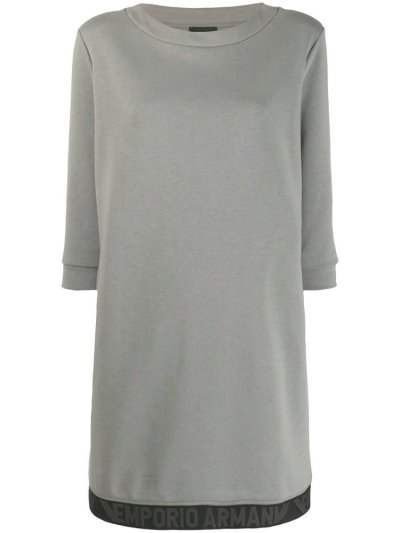 Vestido Armani Emporio Logo Stripe Sueter Mujer Gris | AY215I9H