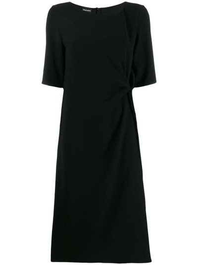 Vestido Giorgio Armani Draped Detail Mujer Negras | LSEN5TK9