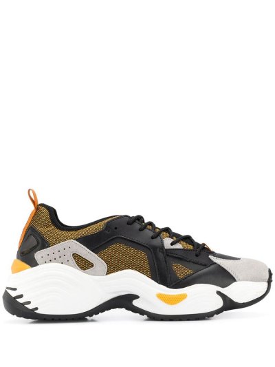 Zapatillas Armani Emporio Colour Block Hombre Negras Amarillo | 8ZNH26PE