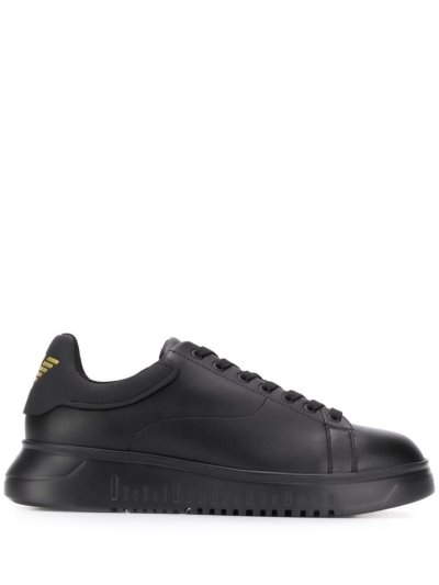 Zapatillas Armani Emporio Encaje Up Low Top Hombre Negras | F99EZJMR