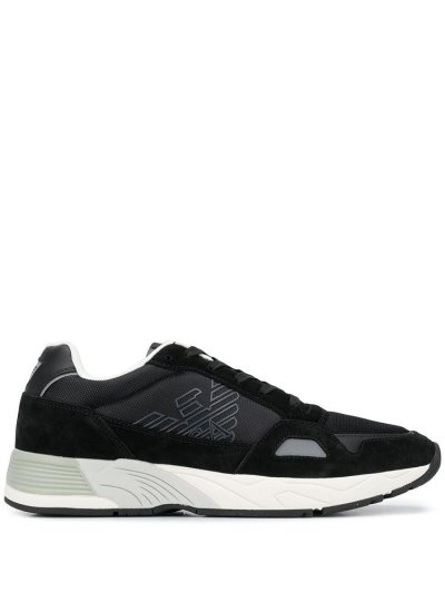 Zapatillas Armani Emporio Monogram Low Top Hombre Negras | GE6MFKCO