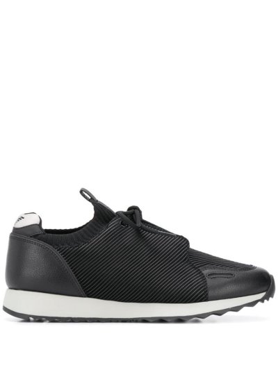 Zapatillas Armani Emporio Ribbed Panel Hombre Negras | OXBC9MNO