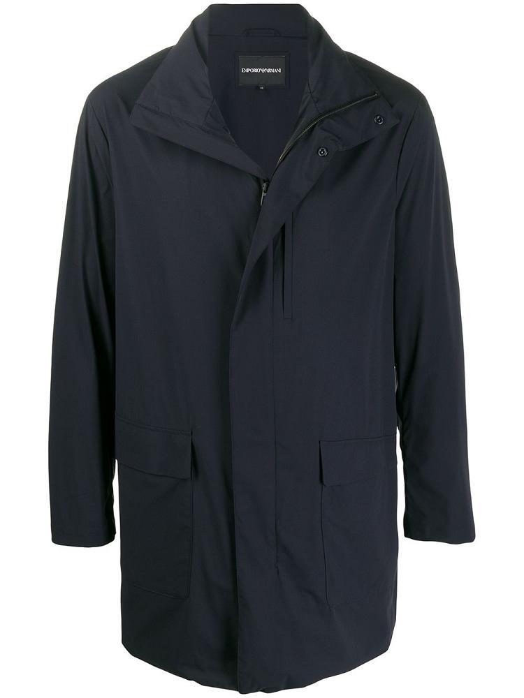 Abrigos Armani Emporio Straight Fit Raincoat Hombre Azules | IGNO1WPV