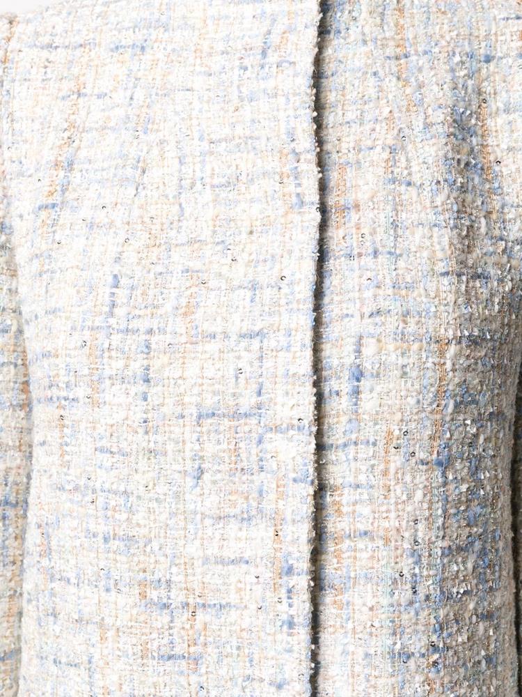 Abrigos Armani Emporio Tweed Tailored Coat Mujer Azules | H9KDD2ON