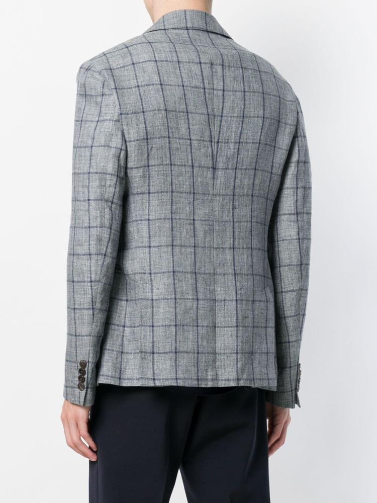 Blazers Armani Emporio Check Fitted Hombre Gris | 15K20EM1