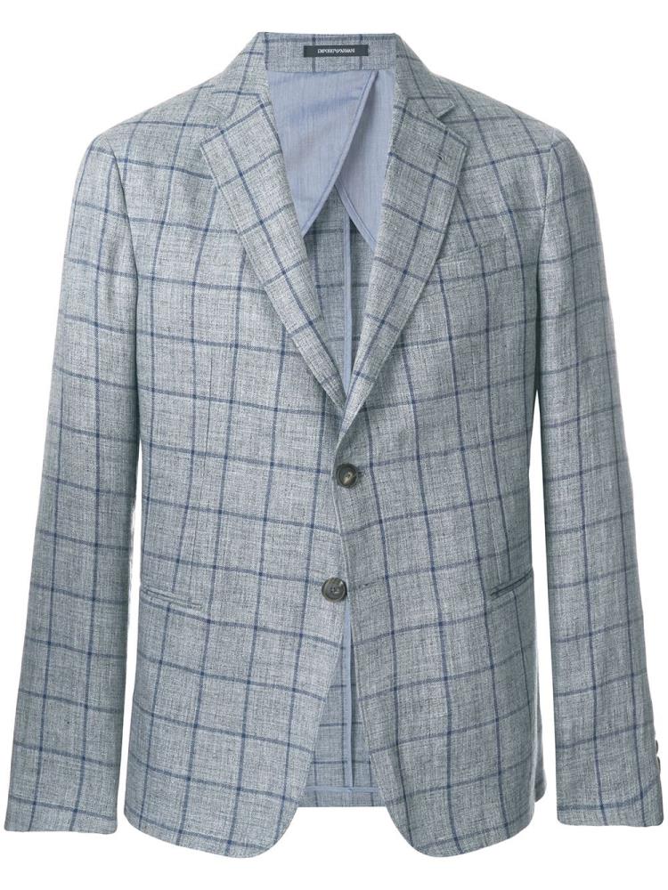 Blazers Armani Emporio Check Fitted Hombre Gris | 15K20EM1