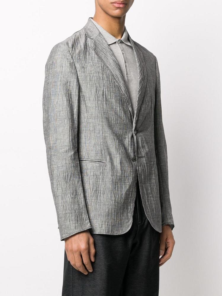 Blazers Armani Emporio Crinkled Check Hombre Gris Negras | 97I436JH