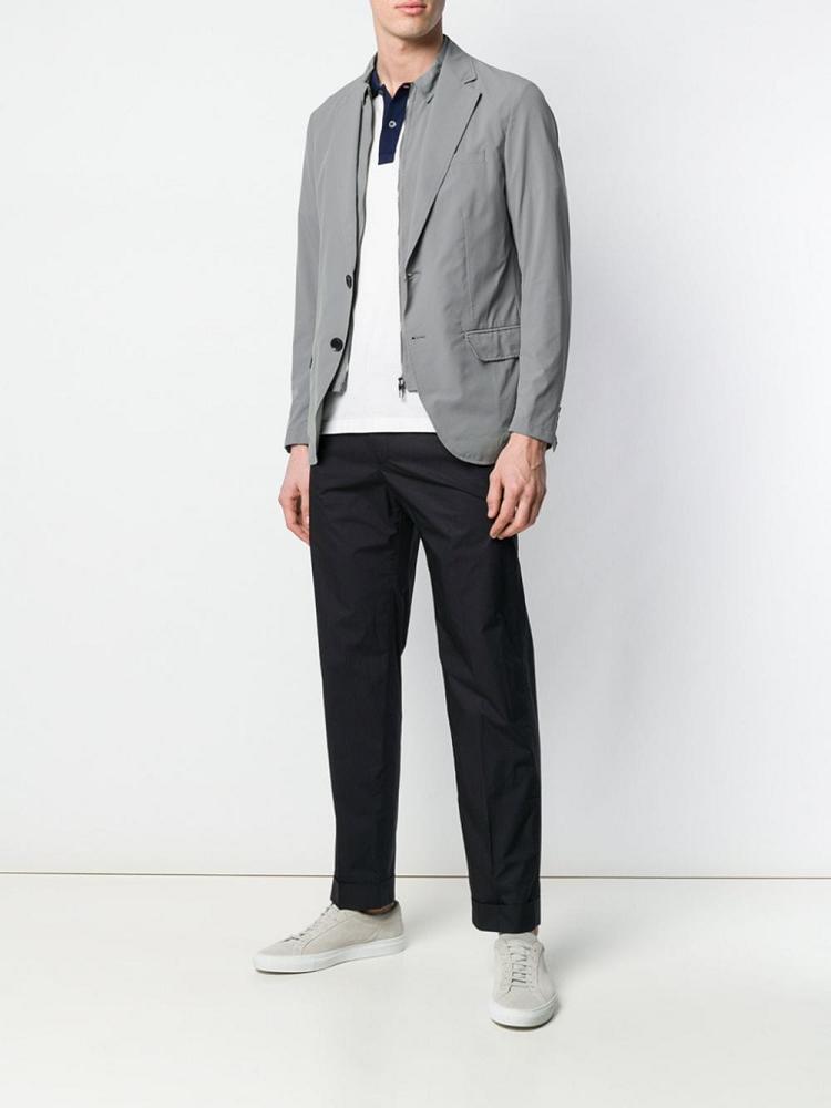 Blazers Armani Emporio Overlay Hombre Gris | ECIYQYV1