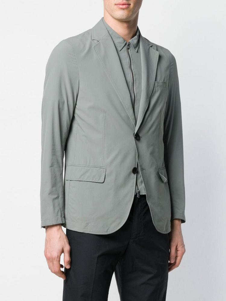 Blazers Armani Emporio Overlay Hombre Gris | ECIYQYV1