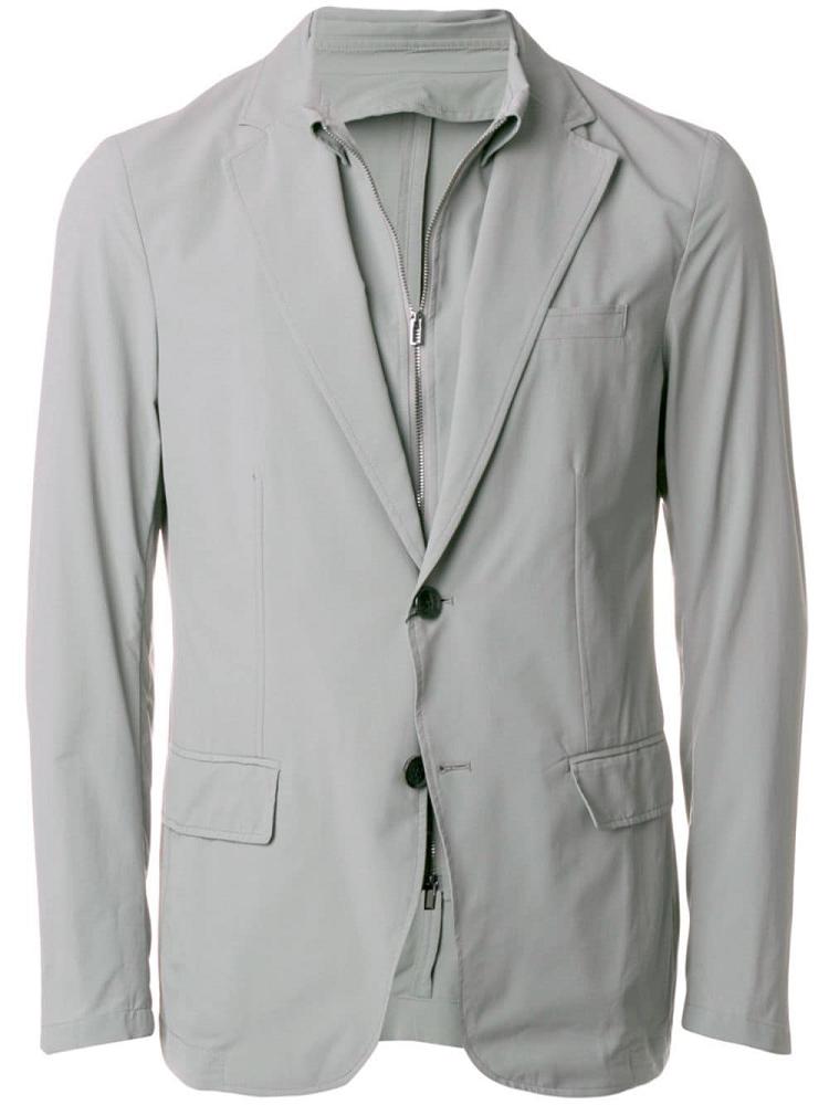 Blazers Armani Emporio Overlay Hombre Gris | ECIYQYV1