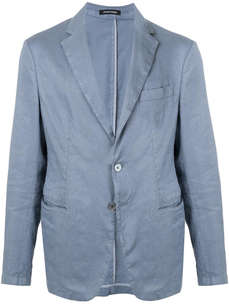 Blazers Armani Emporio Single Breasted Hombre Azules | YSB6H704