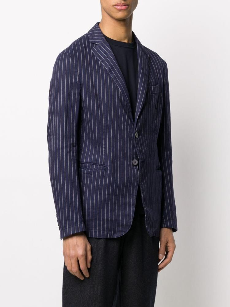 Blazers Armani Emporio Single Breasted Striped Print Hombre Azules | ZUSBLP5R