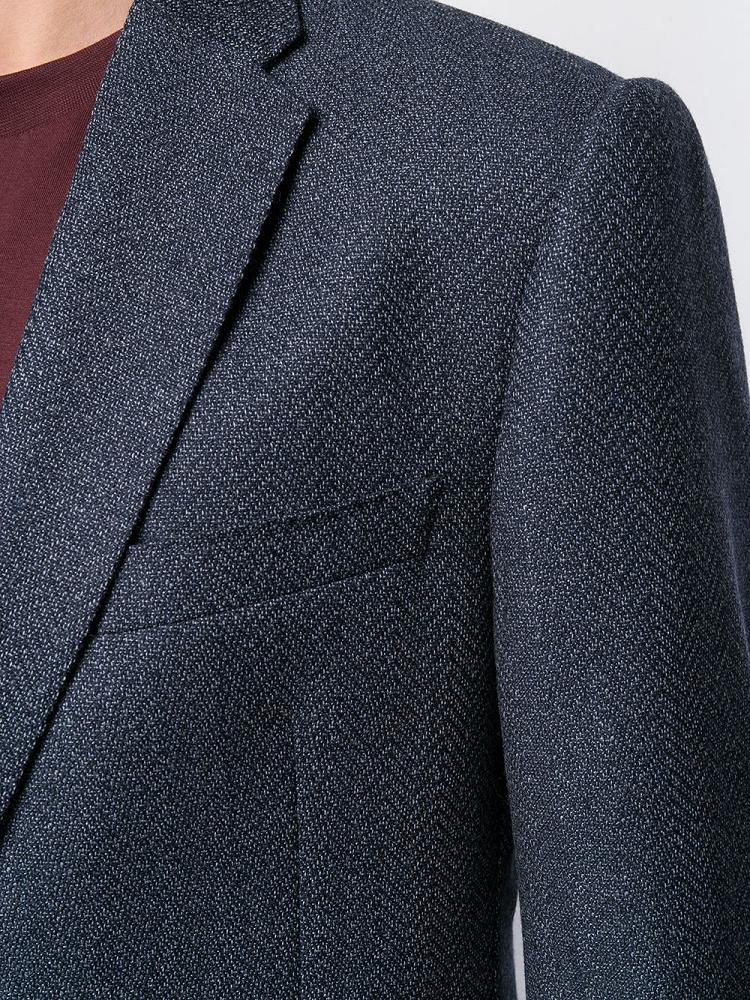 Blazers Armani Emporio Tailored Herringbone Hombre Azules | XEJEFROS