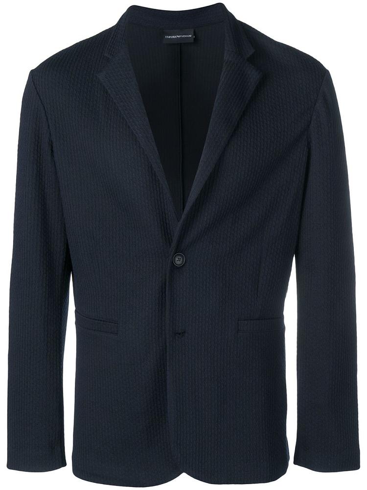 Blazers Armani Emporio Textured Hombre Azules | P2J2JWZX