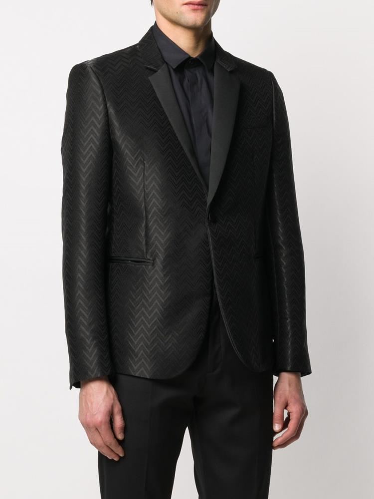 Blazers Armani Emporio Zigzag Pattern Hombre Negras | KFNGV0ES