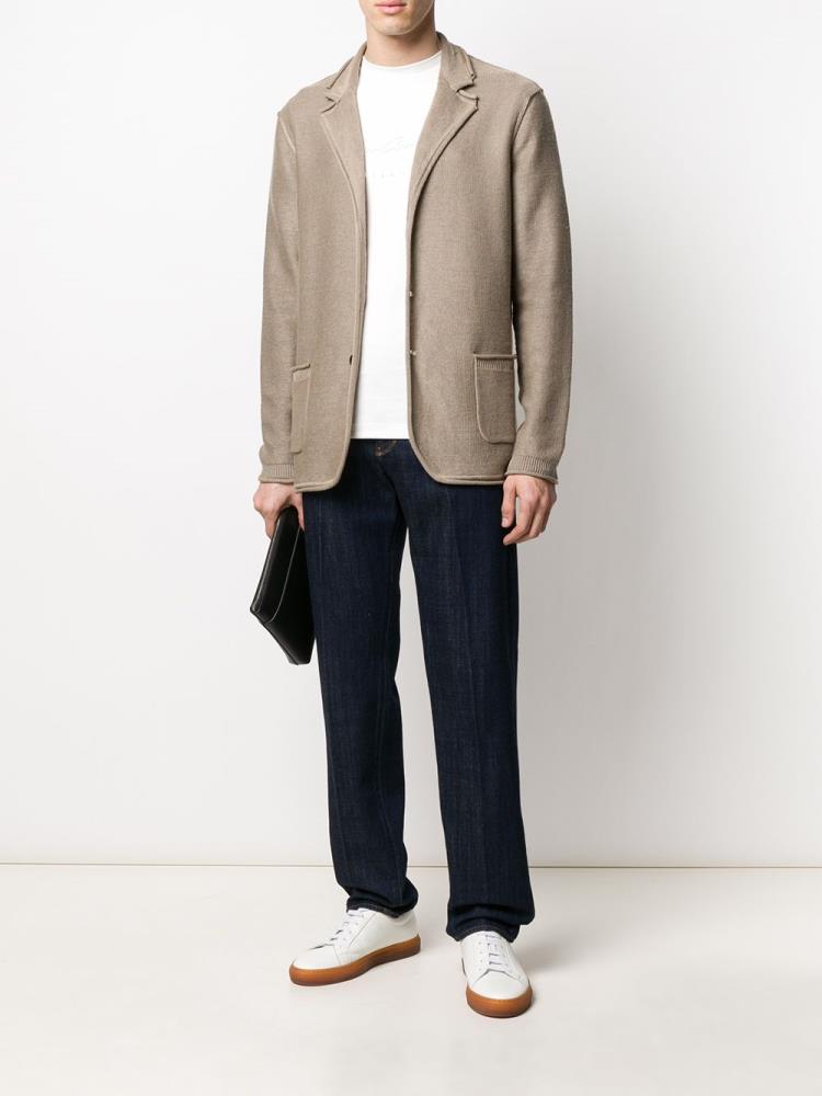 Blazers Giorgio Armani Fine Knit Hombre Beige | LHH4U4LH