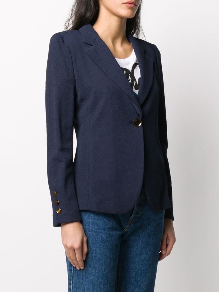 Blazers Giorgio Armani Slim Fit Pebbled Mujer Azules | WGZRMUI7