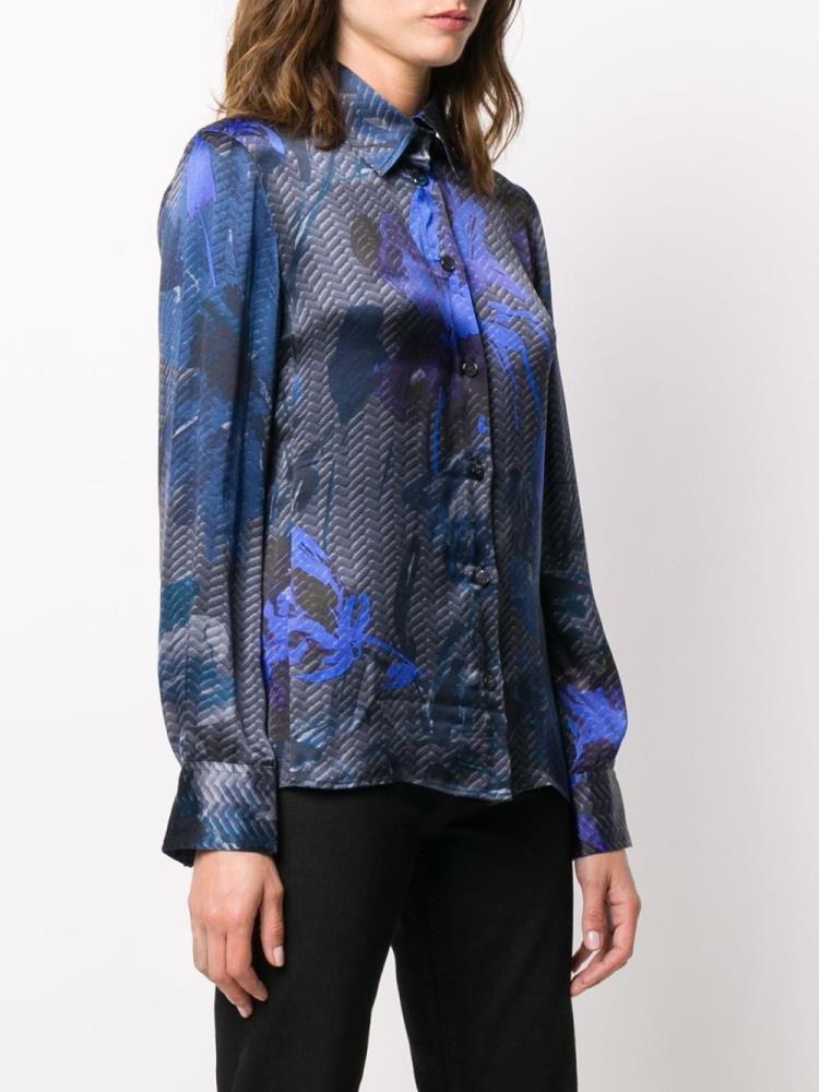 Blusas Giorgio Armani Pre-owned 2000s Printed Mujer Azules | AOLFGUQ1