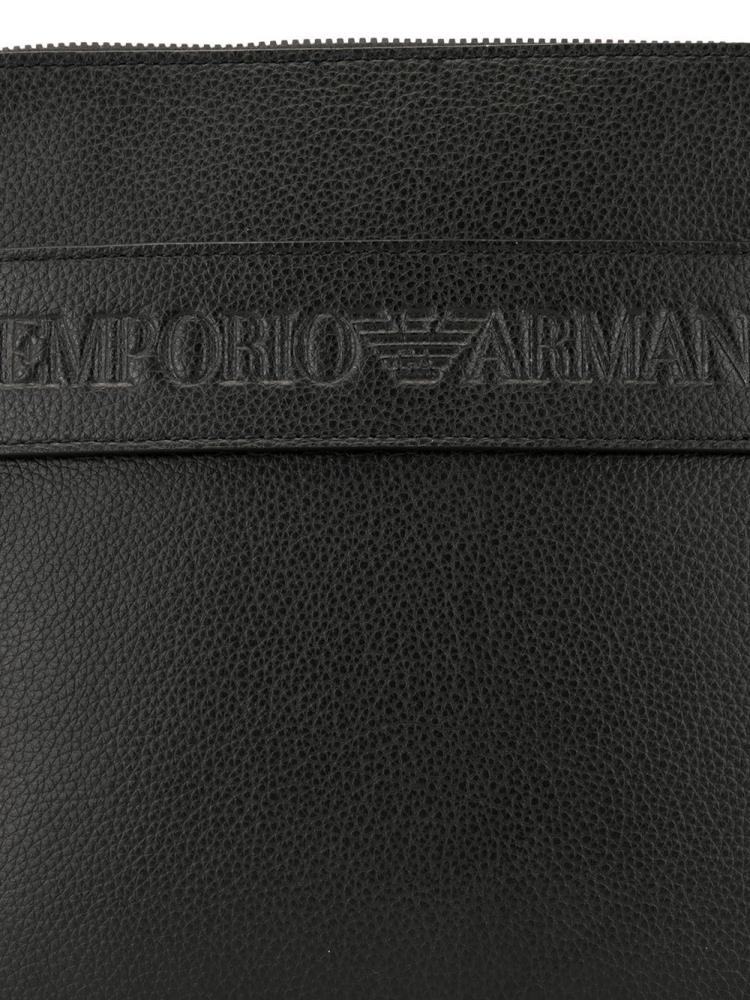 Bolsa De Hombro Armani Emporio Front Logo Hombre Negras | 20AR76A8