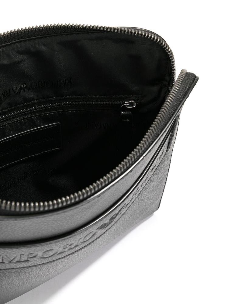 Bolsa De Hombro Armani Emporio Front Logo Hombre Negras | 20AR76A8