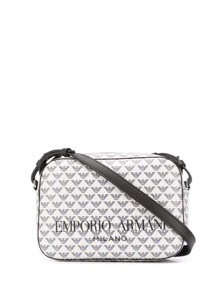 Bolsa De Hombro Armani Emporio Logo Print Mujer Blancas Negras | 6A10IOHV