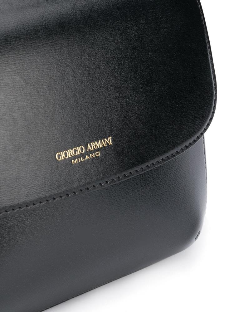 Bolsa De Hombro Giorgio Armani Logo Stamp Mujer Negras | LKZVPWVJ