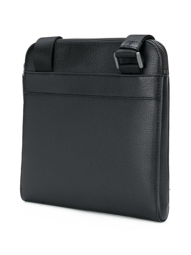 Bolsa De Mensajero Armani Emporio Faux Cuero Logo Hombre Negras | J1KVPGR1