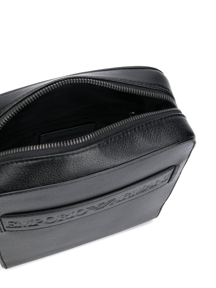 Bolsa De Mensajero Armani Emporio Logo Embossed Hombre Negras | KKPNO21S