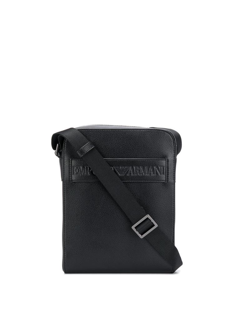 Bolsa De Mensajero Armani Emporio Logo Embossed Hombre Negras | KKPNO21S