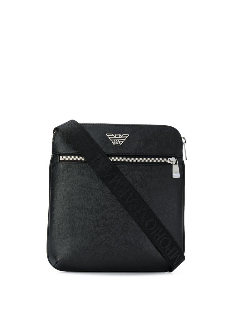 Bolsa De Mensajero Armani Emporio Logo Hombre Negras | MOJ7NEMB