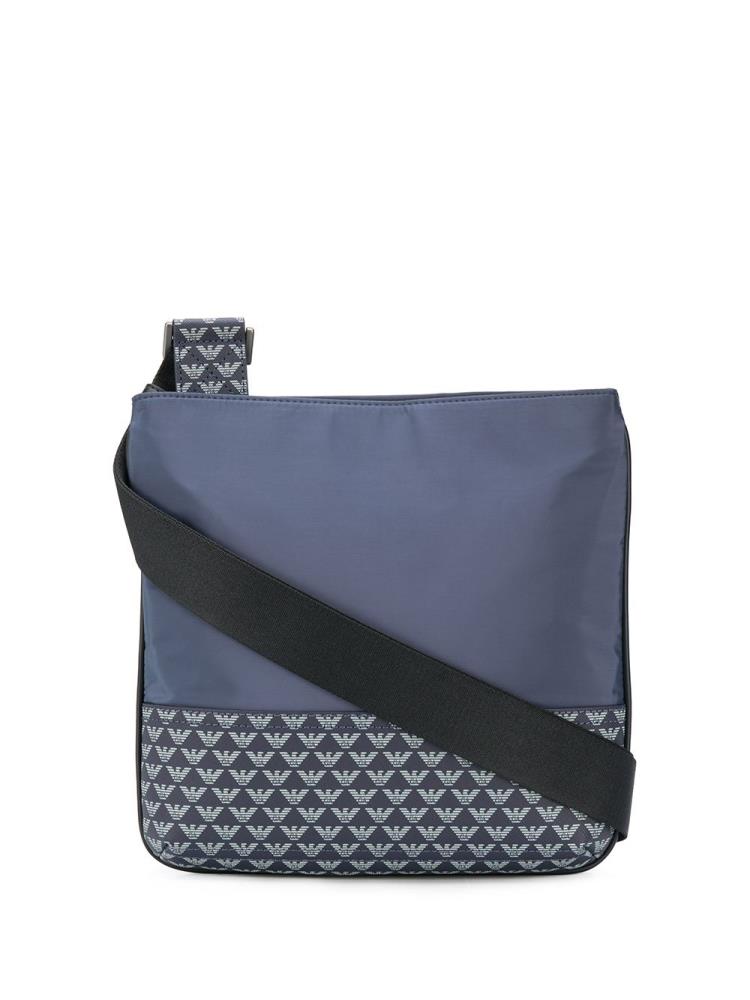 Bolsa De Mensajero Armani Emporio Logo Print Zipped Hombre Azules | SQNQ6UVH