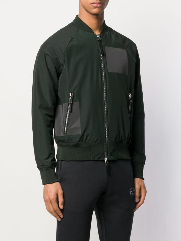 Bomber Jacket Armani Emporio Logo Printed Hombre Verde | SN6LQQ05