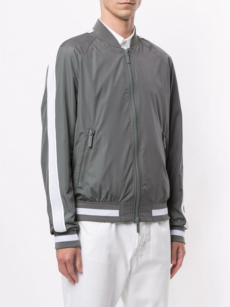 Bomber Jacket Armani Emporio Side Stripe Detail Fitted Hombre Gris | IBQTE9ZB