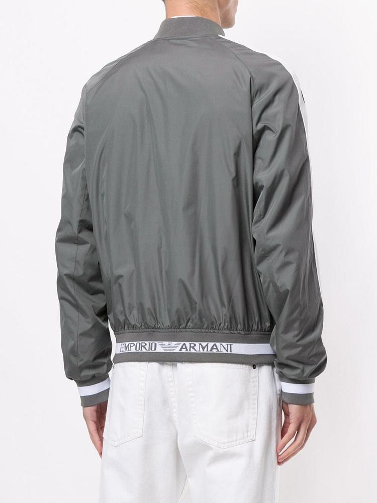 Bomber Jacket Armani Emporio Side Stripe Detail Fitted Hombre Gris | IBQTE9ZB