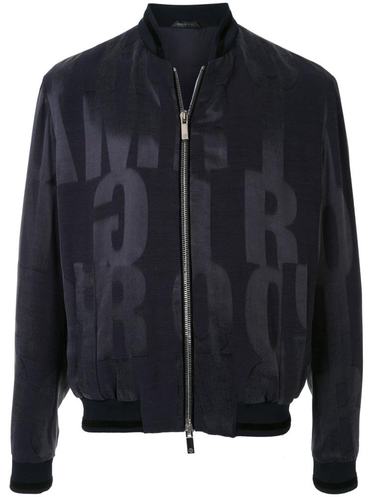 Bomber Jacket Giorgio Armani Logo Printed Hombre Negras | 9ZJR62B1