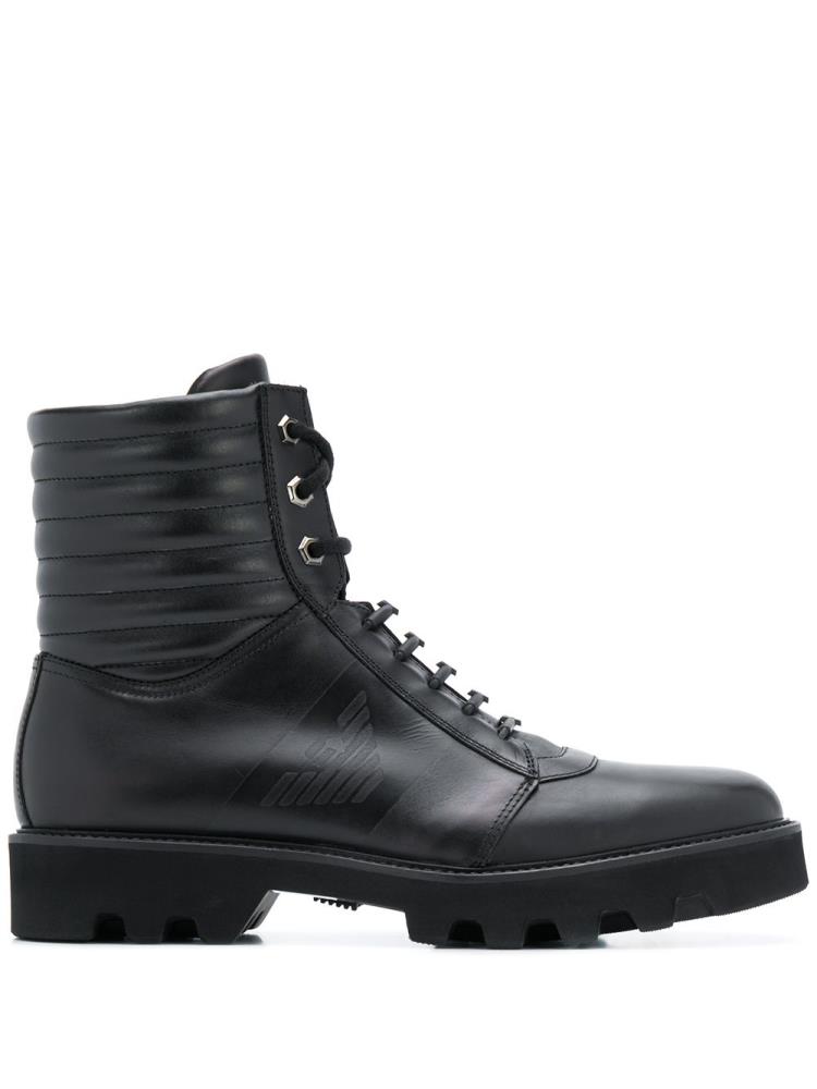 Botas Armani Emporio Encaje Up Hombre Negras | 7X0D7S8Q