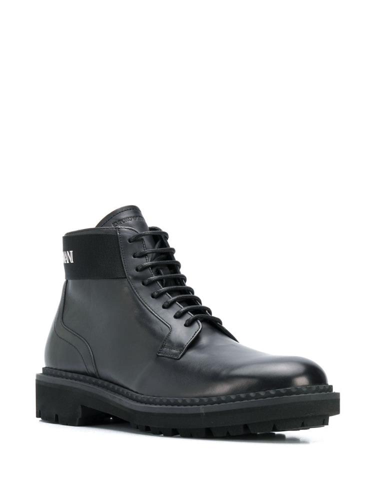 Botas Armani Emporio Encaje Up Hombre Negras | TKD4JJI7