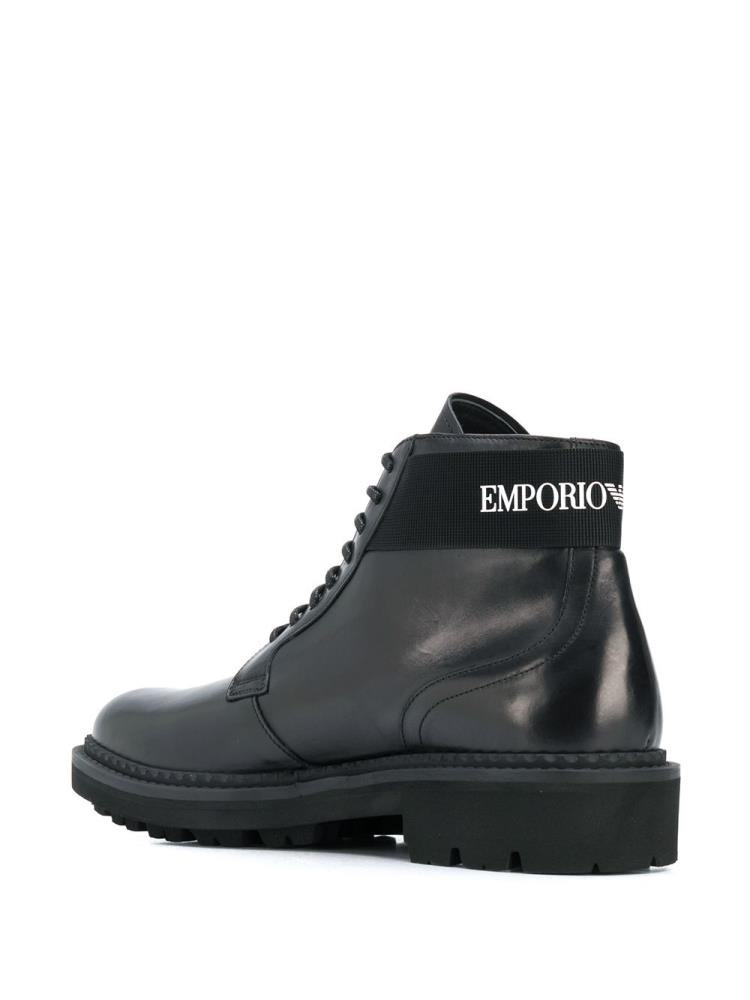 Botas Armani Emporio Encaje Up Hombre Negras | TKD4JJI7