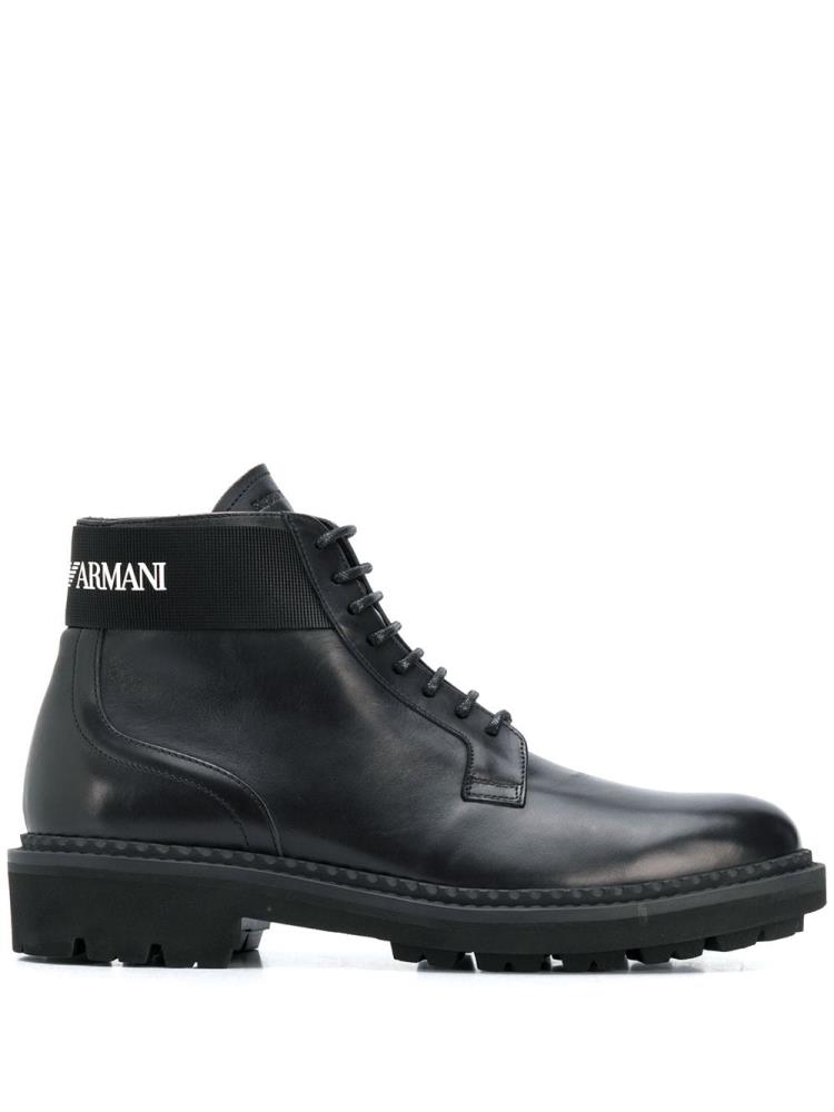 Botas Armani Emporio Encaje Up Hombre Negras | TKD4JJI7