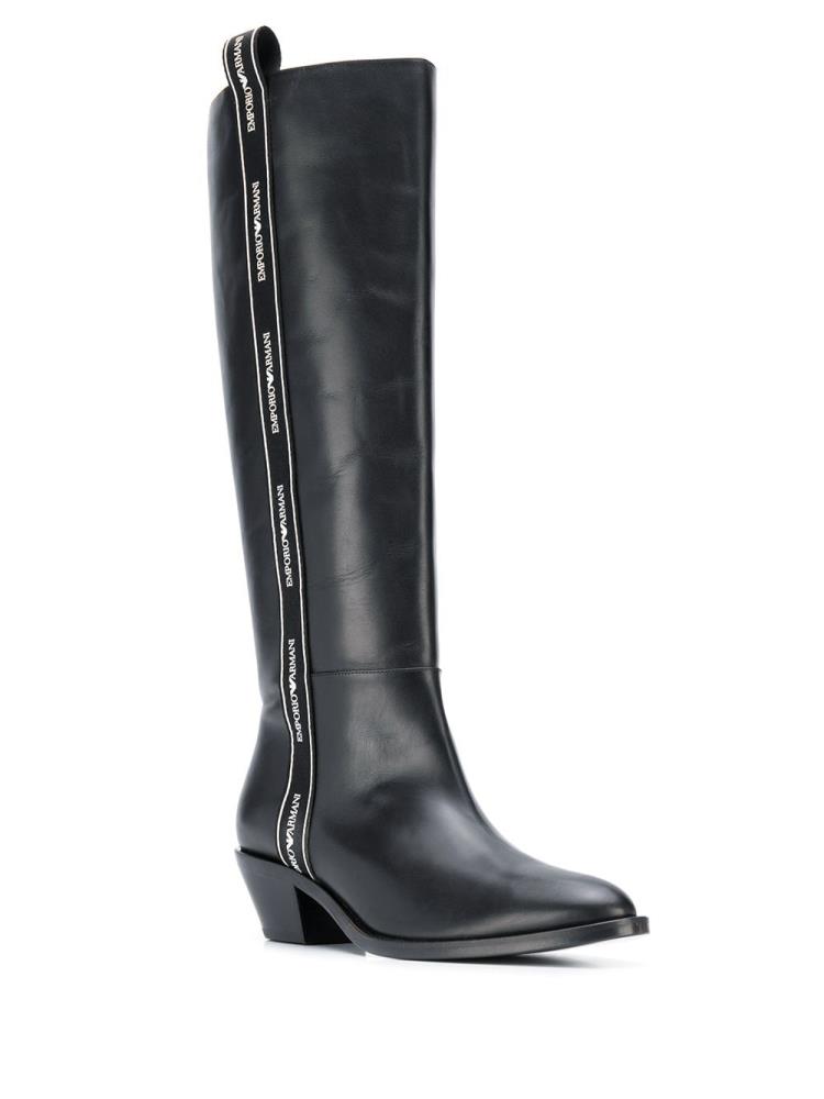 Botas Armani Emporio Logo Trim Mujer Negras | JB7320PH