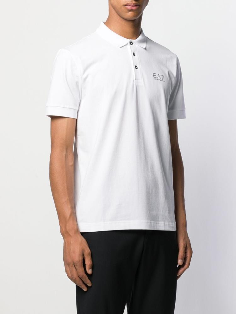 Camisa Polo Ea7 Emporio Armani Logo Hombre Blancas | CY8YAGQM