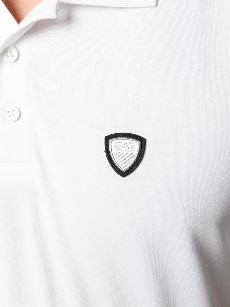 Camisa Polo Ea7 Emporio Armani Logo Patch Hombre Blancas | JMFAQTQ3