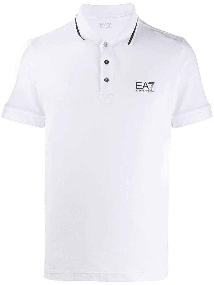 Camisa Polo Ea7 Emporio Armani Logo Print Hombre Blancas | T7GLM61K