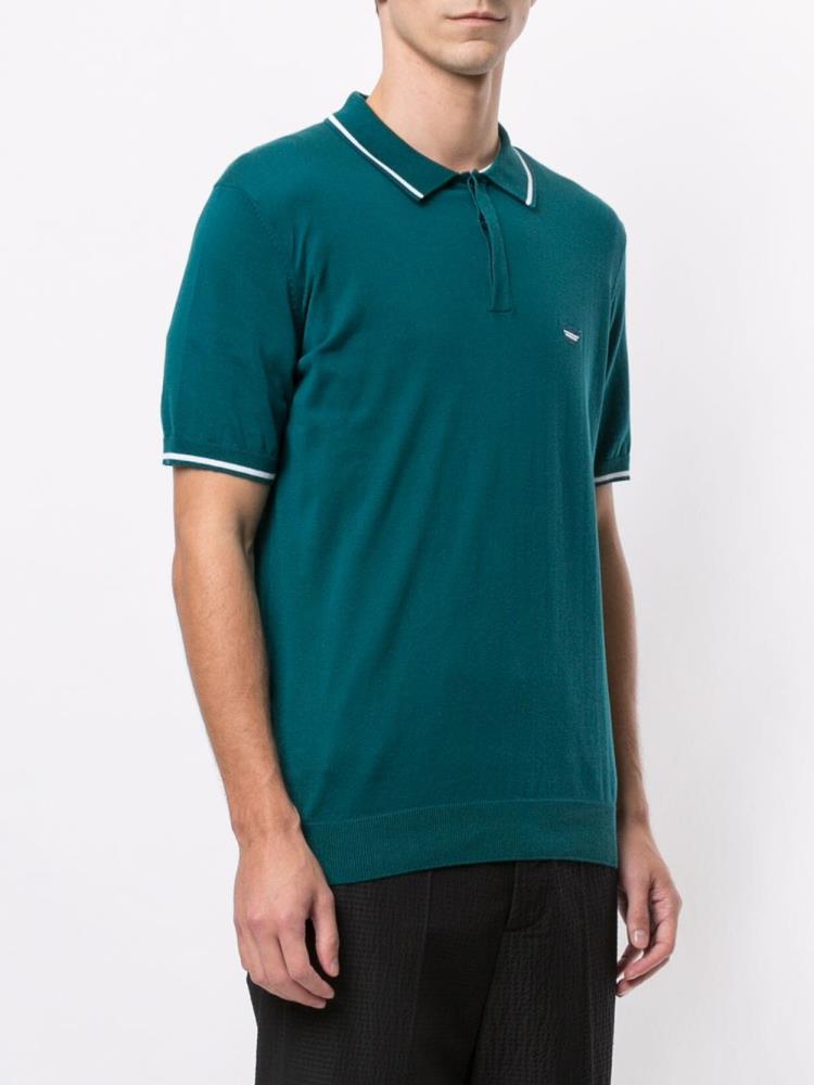 Camisa Polo Armani Emporio Embroidered Logo Hombre Verde | M3KZZO6L