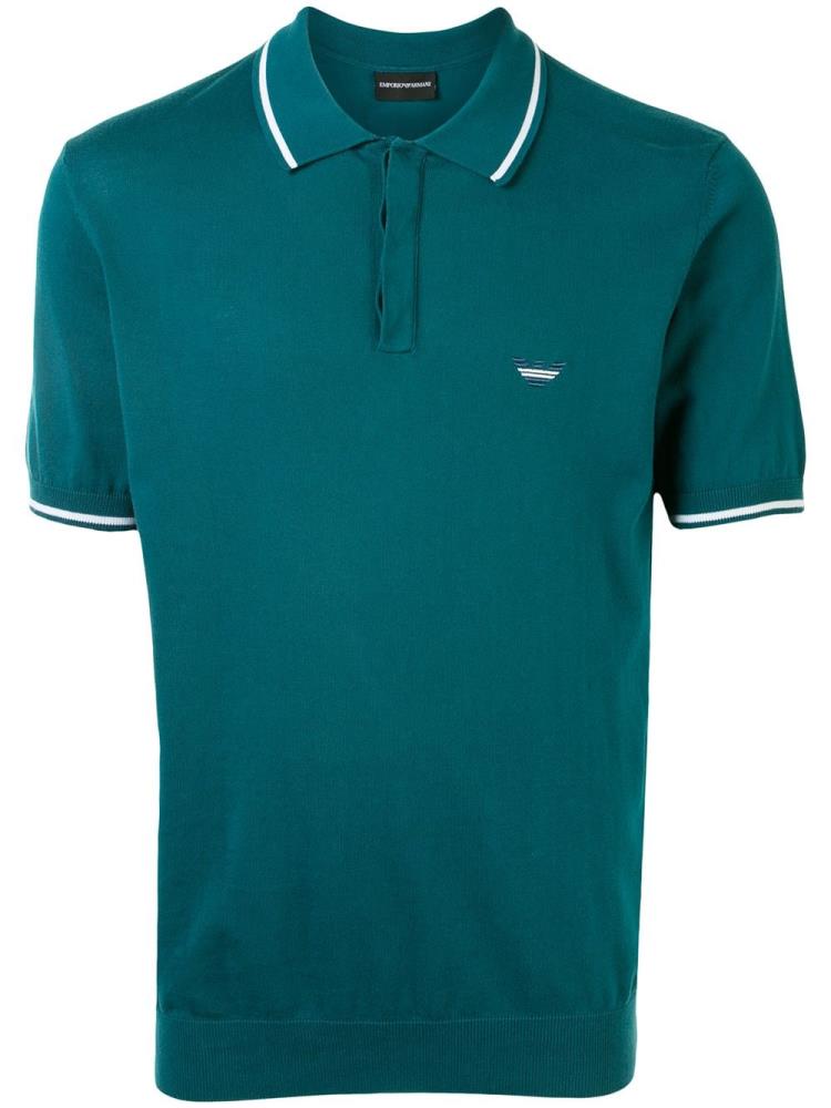 Camisa Polo Armani Emporio Embroidered Logo Hombre Verde | M3KZZO6L